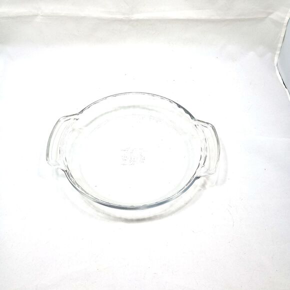 Vintage Anchor Hocking Clear Glass 9” Pie Dish Plate With Handles - Picture 1 of 3